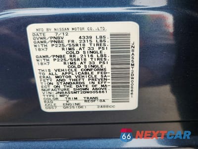 Zdjęcie 13 z 13 samochodu: 2013 NISSAN ROGUE VIN:JN8AS5MT2DW005661 - miniatura