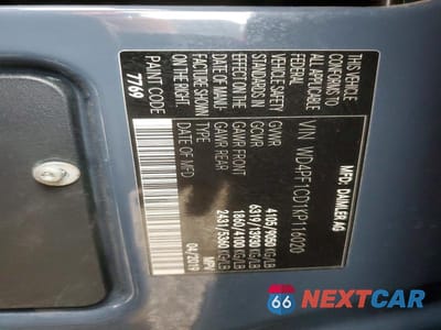 Zdjęcie 13 z 13 samochodu: 2019 MERCEDES-BENZ SPRINTER 2500 VIN:WD4PF1CD1KP116020 - miniatura