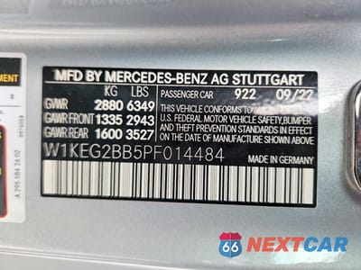 Zdjęcie 12 z 12 samochodu: 2023 MERCEDES-BENZ EQE SEDAN 350+ VIN:W1KEG2BB5PF014484 - miniatura