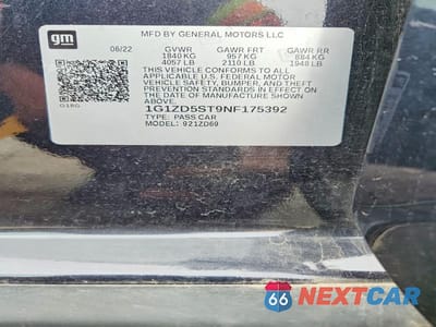 Zdjęcie 12 z 12 samochodu: 2022 CHEVROLET MALIBU LT VIN:1G1ZD5ST9NF175392 - miniatura