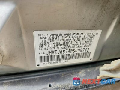 Zdjęcie 12 z 12 samochodu: 1998 HONDA CIVIC VIN:JHMEJ6674WS005742 - miniatura