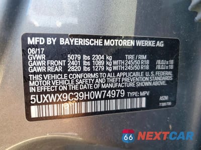 Zdjęcie 14 z 14 samochodu: 2017 BMW X3 XDRIVE28I VIN:5UXWX9C39H0W74979 - miniatura