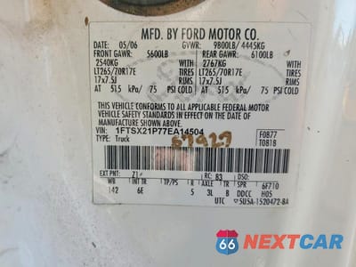 Zdjęcie 12 z 12 samochodu: 2007 FORD F250 SUPER DUTY VIN:1FTSX21P77EA14504 - miniatura