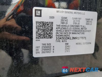Zdjęcie 14 z 14 samochodu: 2021 GMC YUKON DENALI VIN:1GKS1DKL3MR177071 - miniatura
