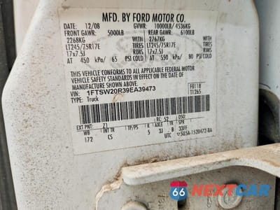Zdjęcie 13 z 13 samochodu: 2009 FORD F250 SUPER DUTY VIN:1FTSW20R39EA39473 - miniatura