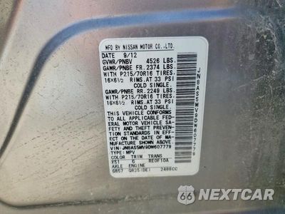 Zdjęcie 12 z 12 samochodu: 2013 NISSAN ROGUE S VIN:JN8AS5MV9DW607779 - miniatura