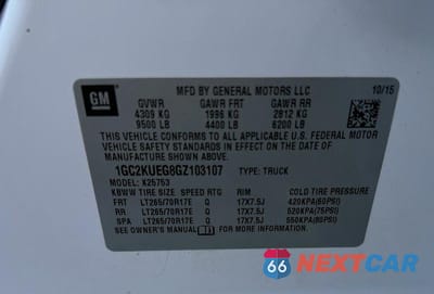 Zdjęcie 10 z 10 samochodu: 2016 CHEVROLET SILVERADO K2500 HEAVY DUTY VIN:1GC2KUEG8GZ103107 - miniatura