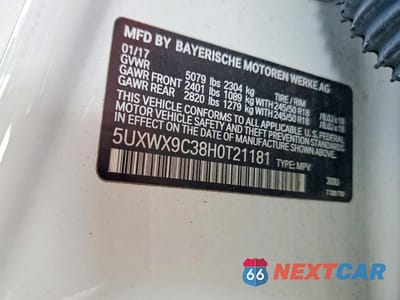 Zdjęcie 13 z 13 samochodu: 2017 BMW X3 XDRIVE28I VIN:5UXWX9C38H0T21181 - miniatura