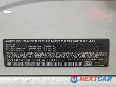 Zdjęcie 12 z 12 samochodu: 2020 BMW M340XI VIN:WBA5U9C04LA380109 - miniatura