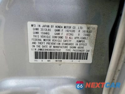 Zdjęcie 13 z 13 samochodu: 2011 HONDA FIT SPORT VIN:JHMGE8H6XBC022532 - miniatura