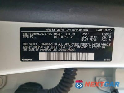 Zdjęcie 12 z 12 samochodu: 2016 VOLVO S60 PREMIER VIN:YV126MFK2G2401467 - miniatura