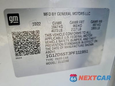 Zdjęcie 12 z 12 samochodu: 2023 CHEVROLET MALIBU LT VIN:1G1ZD5ST3PF111951 - miniatura