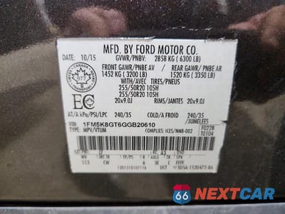 Zdjęcie 13 z 13 samochodu: 2016 FORD EXPLORER SPORT VIN:1FM5K8GT6GGB20610 - miniatura