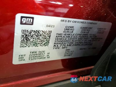 Zdjęcie 13 z 13 samochodu: 2024 CHEVROLET TRAX 1LT VIN:KL77LHE28RC038552 - miniatura
