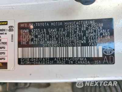 Zdjęcie 12 z 12 samochodu: 2009 TOYOTA COROLLA MATRIX S VIN:2T1LE40E69C007698 - miniatura