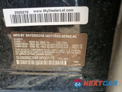 Zdjęcie 12 z 12 samochodu: 2015 BMW X5 XDRIVE35I VIN:5UXKR0C59F0P00175 - miniatura