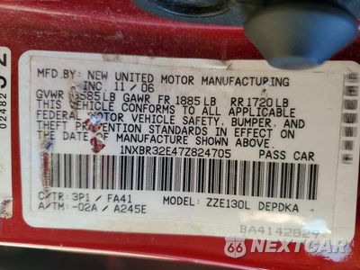 Zdjęcie 13 z 13 samochodu: 2007 TOYOTA COROLLA CE VIN:1NXBR32E47Z824705 - miniatura