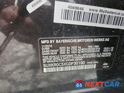 Zdjęcie 13 z 13 samochodu: 2016 BMW X5 XDRIVE35I VIN:5UXKR0C5XG0P30190 - miniatura