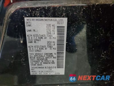 Zdjęcie 13 z 13 samochodu: 2013 NISSAN PATHFINDER S VIN:5N1AR2MN6DC636028 - miniatura
