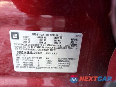 Zdjęcie 14 z 14 samochodu: 2016 CHEVROLET TRAX LS VIN:3GNCJKSB5GL250651 - miniatura