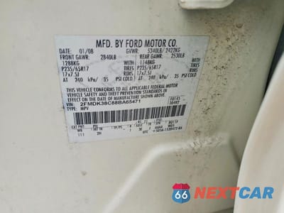 Zdjęcie 13 z 13 samochodu: 2008 FORD EDGE SEL VIN:2FMDK38C88BA65471 - miniatura
