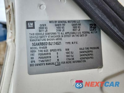 Zdjęcie 13 z 13 samochodu: 2011 BUICK ENCLAVE CXL VIN:5GAKRBED1BJ174521 - miniatura