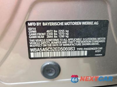 Zdjęcie 12 z 12 samochodu: 2014 BMW 528 I VIN:WBA5A5C52ED506983 - miniatura