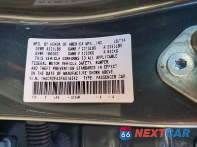 Zdjęcie 13 z 13 samochodu: 2015 HONDA ACCORD EXL VIN:1HGCR2F83FA018542 - miniatura