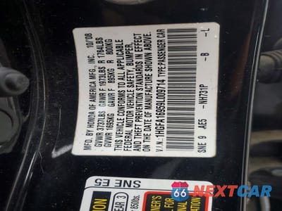 Zdjęcie 12 z 12 samochodu: 2009 HONDA CIVIC EXL VIN:1HGFA16959L009714 - miniatura