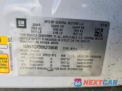 Zdjęcie 12 z 12 samochodu: 2017 CHEVROLET TRAVERSE LT VIN:1GNKRGKD8HJ130645 - miniatura