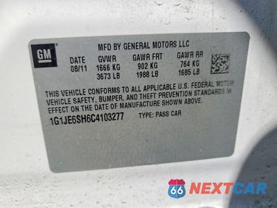 Zdjęcie 12 z 12 samochodu: 2012 CHEVROLET SONIC LTZ VIN:1G1JE6SH6C4103277 - miniatura
