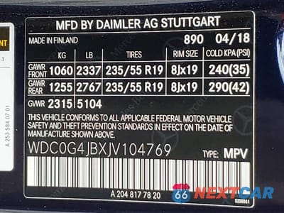 Zdjęcie 13 z 13 samochodu: 2018 MERCEDES-BENZ GLC 300 VIN:WDC0G4JBXJV104769 - miniatura