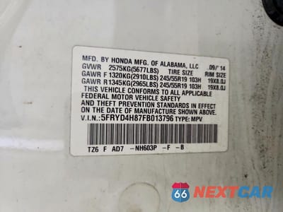 Zdjęcie 13 z 13 samochodu: 2015 ACURA MDX ADVANCE VIN:5FRYD4H87FB013796 - miniatura