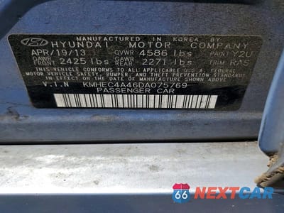 Zdjęcie 12 z 12 samochodu: 2013 HYUNDAI SONATA HYBRID VIN:KMHEC4A46DA075769 - miniatura