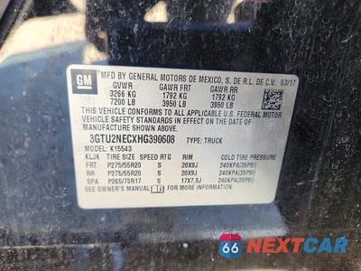 Zdjęcie 12 z 12 samochodu: 2017 GMC SIERRA K1500 SLT VIN:3GTU2NECXHG390608 - miniatura