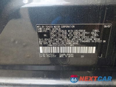 Zdjęcie 13 z 13 samochodu: 2007 TOYOTA RAV4 SPORT VIN:JTMBK32V276025275 - miniatura