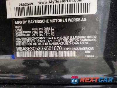 Zdjęcie 12 z 12 samochodu: 2016 BMW 328 XI SULEV VIN:WBA8E3C53GK501070 - miniatura