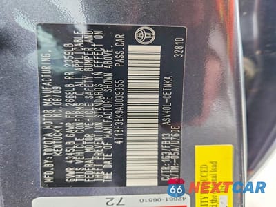 Zdjęcie 12 z 12 samochodu: 2010 TOYOTA CAMRY LE VIN:4T1BF3EK9AU039355 - miniatura