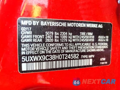 Zdjęcie 14 z 14 samochodu: 2017 BMW X3 XDRIVE28I VIN:5UXWX9C38H0T24582 - miniatura