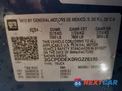 Zdjęcie 12 z 12 samochodu: 2024 CHEVROLET SILVERADO K1500 LT VIN:3GCPDDEK0RG226195 - miniatura