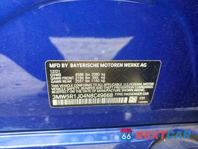 Zdjęcie 12 z 12 samochodu: 2022 BMW 330I VIN:3MW5R1J04N8C49668 - miniatura