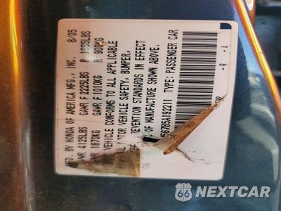Zdjęcie 12 z 12 samochodu: 2005 HONDA ACCORD EX VIN:1HGCM56785A192211 - miniatura