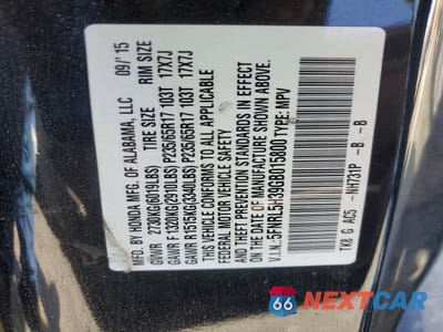 Zdjęcie 13 z 13 samochodu: 2016 HONDA ODYSSEY SE VIN:5FNRL5H39GB015800 - miniatura