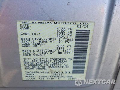 Zdjęcie 13 z 13 samochodu: 2014 NISSAN NV 2500 HD S VIN:1N6AF0LY4EN100131 - miniatura
