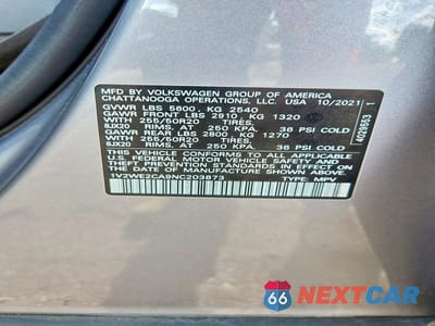 Zdjęcie 13 z 13 samochodu: 2022 VOLKSWAGEN ATLAS CROSS SPORT SE VIN:1V2WE2CA9NC203873 - miniatura