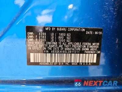Zdjęcie 12 z 12 samochodu: 2020 SUBARU IMPREZA PREMIUM VIN:4S3GKAV60L3611211 - miniatura