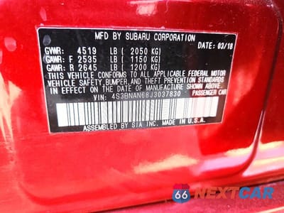 Zdjęcie 12 z 12 samochodu: 2018 SUBARU LEGACY 2.5I LIMITED VIN:4S3BNAN68J3037830 - miniatura