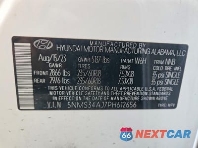 Zdjęcie 13 z 13 samochodu: 2023 HYUNDAI SANTA FE SEL PREMIUM VIN:5NMS34AJ7PH612656 - miniatura