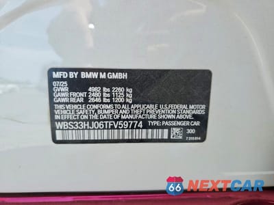 Zdjęcie 13 z 13 samochodu: 2026 BMW M3 COMPETITION VIN:WBS33HJ06TFV59774 - miniatura