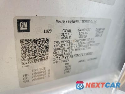 Zdjęcie 12 z 12 samochodu: 2021 CHEVROLET SILVERADO K1500 CUSTOM VIN:1GCPYBEH3MZ173692 - miniatura